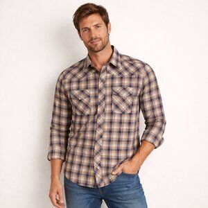 Vintage 1980 Levi’s Western Plaid Snap Shirt Made in Canada Men’s M 70s Style